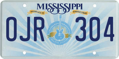 MS license plate OJR304