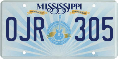 MS license plate OJR305