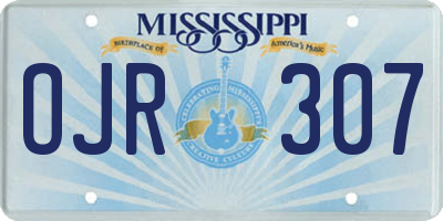 MS license plate OJR307