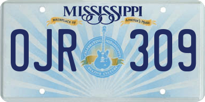 MS license plate OJR309