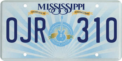 MS license plate OJR310