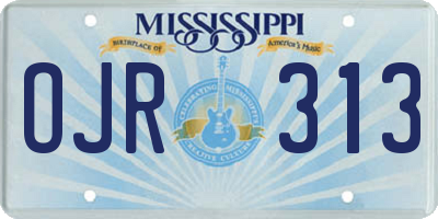 MS license plate OJR313