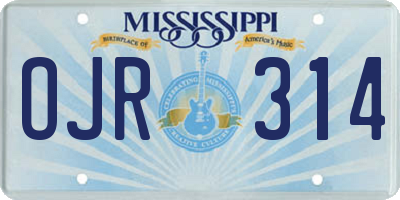 MS license plate OJR314