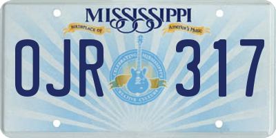 MS license plate OJR317