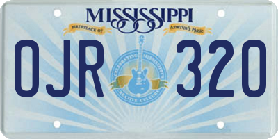 MS license plate OJR320
