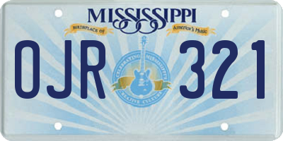 MS license plate OJR321