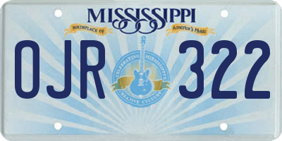 MS license plate OJR322