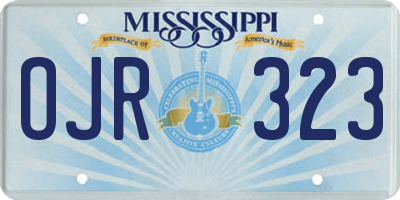MS license plate OJR323