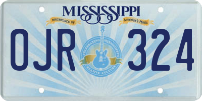 MS license plate OJR324