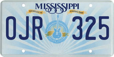 MS license plate OJR325