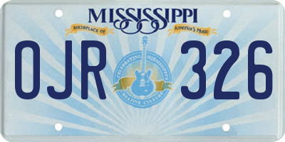 MS license plate OJR326