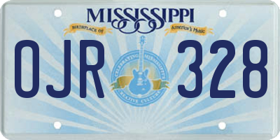 MS license plate OJR328