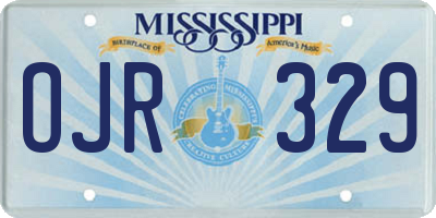 MS license plate OJR329