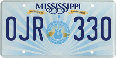 MS license plate OJR330