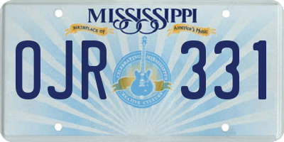 MS license plate OJR331