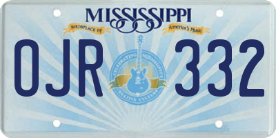 MS license plate OJR332