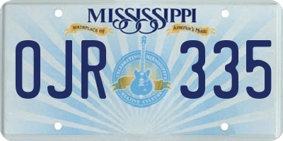MS license plate OJR335