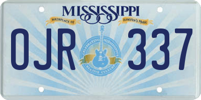 MS license plate OJR337