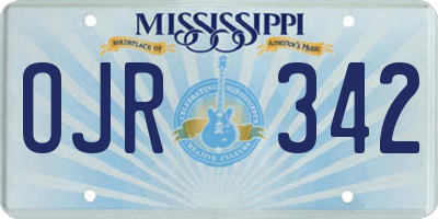 MS license plate OJR342