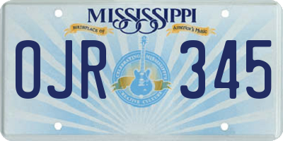 MS license plate OJR345