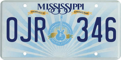 MS license plate OJR346