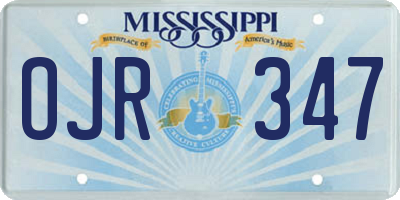 MS license plate OJR347