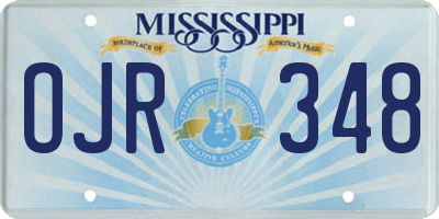 MS license plate OJR348