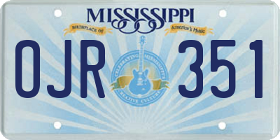 MS license plate OJR351