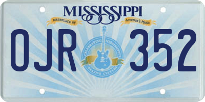 MS license plate OJR352