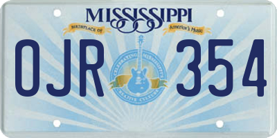 MS license plate OJR354