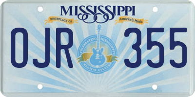 MS license plate OJR355