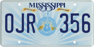 MS license plate OJR356