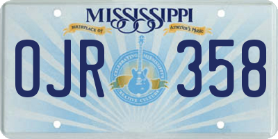 MS license plate OJR358