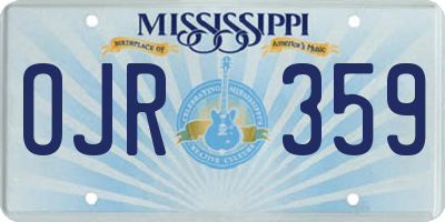 MS license plate OJR359