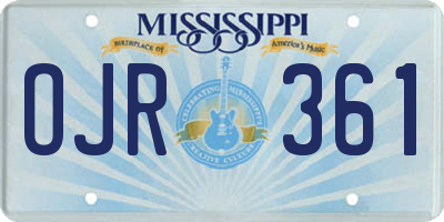 MS license plate OJR361