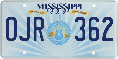 MS license plate OJR362