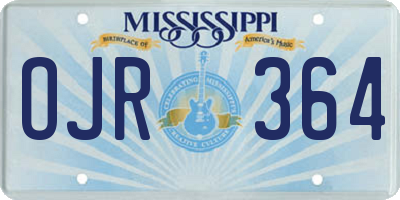 MS license plate OJR364