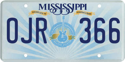 MS license plate OJR366
