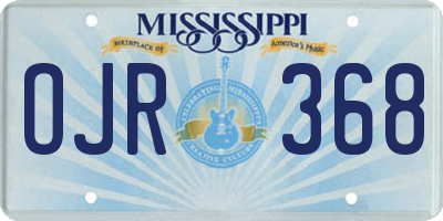MS license plate OJR368