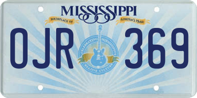 MS license plate OJR369