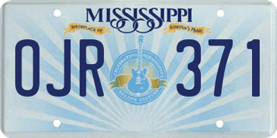 MS license plate OJR371