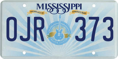 MS license plate OJR373