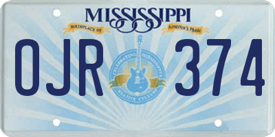 MS license plate OJR374
