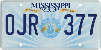 MS license plate OJR377