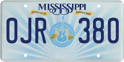 MS license plate OJR380