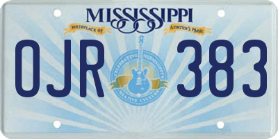 MS license plate OJR383