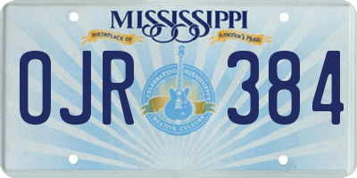MS license plate OJR384
