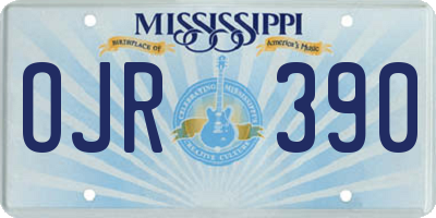 MS license plate OJR390