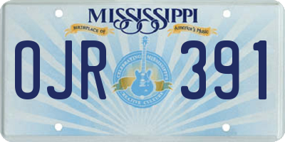 MS license plate OJR391