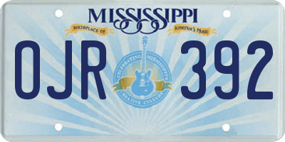 MS license plate OJR392